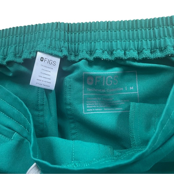 FIGS Yola Skinny Straight Leg Scrub Pants Jade Green - Picture 2 of 8